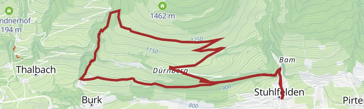 Route map: Stuhlfelden: Dürnbergrunde Wegnr. 75